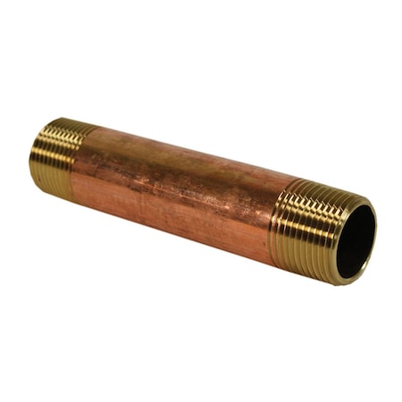 Jones Stephens 1in. x 3-1/2in. Red Brass Pipe Nipple N25005